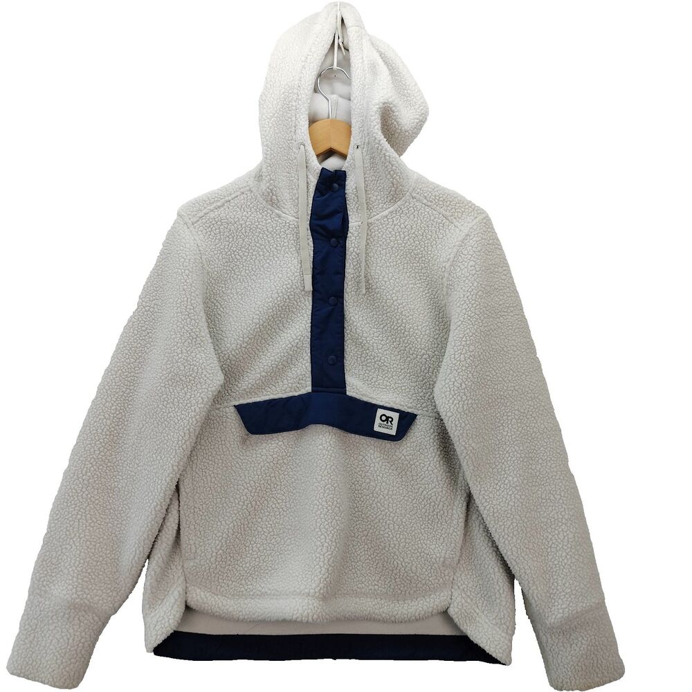 Outdoor Research Hoodie Womens Small White Packwood Fleece Sweatshirt Jacket